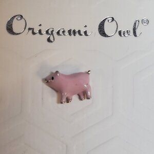 Origami Owl - Brand New Pink with Gold looking Toes Pig Charm